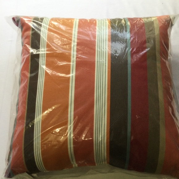 New Pottery barn pillow outdoor indoor, multi color stripes 22 x 22 squares - Picture 2 of 4